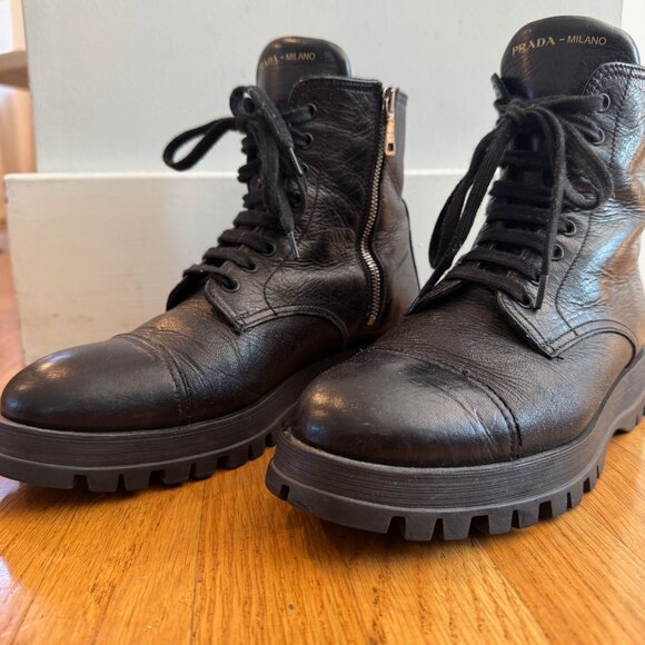 Prada Lug Combat Boots - Picture 1 of 11